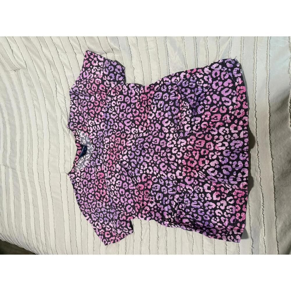 Women's Leopard Print Scrub Top
